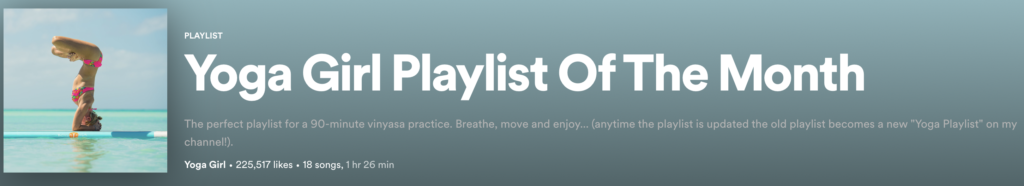Yoga Girl: Playlist Of The Month 